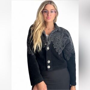 County Clothing Co. Black and Gray Patterned Jacket
